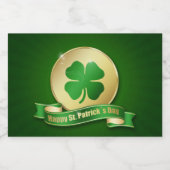 St. Patrick's Day Coin Kleeblatt Lebensmitteletikett (Einzelnes Label)