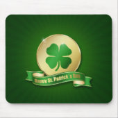 St. Patrick's Day Coin Kleeblatt Mousepad (Vorne)