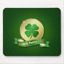 St. Patrick's Day Coin Kleeblatt Mousepad