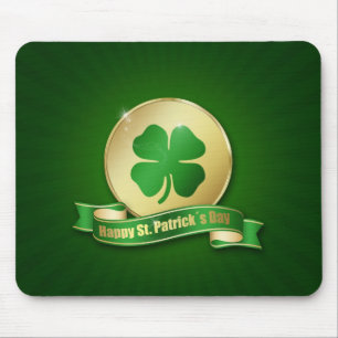 St. Patrick's Day Coin Kleeblatt Mousepad