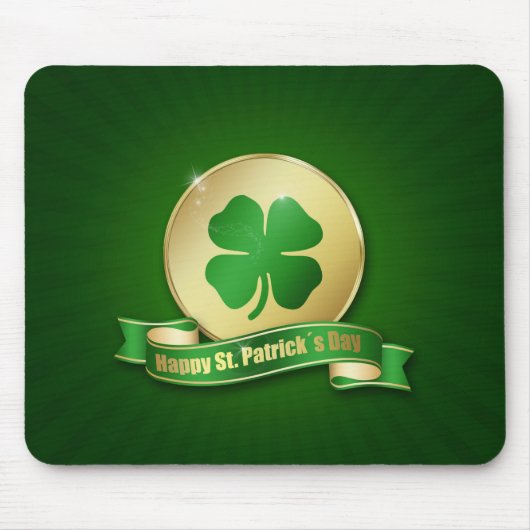 St. Patrick's Day Coin Kleeblatt Mousepad (Vorne)