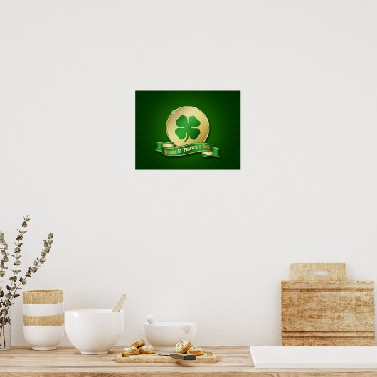 St. Patrick's Day Coin Kleeblatt Poster (Küche)
