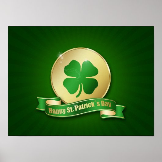 St. Patrick's Day Coin Kleeblatt Poster (Vorne)
