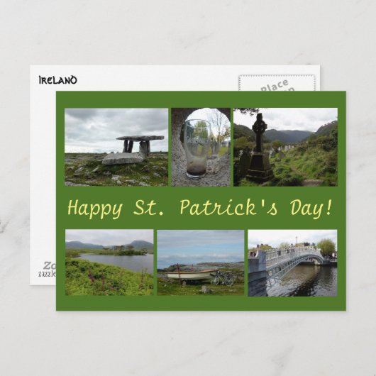 St. Patrick's Day Collage Postkarte (Vorne/Hinten)