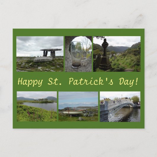St. Patrick's Day Collage Postkarte (Vorderseite)