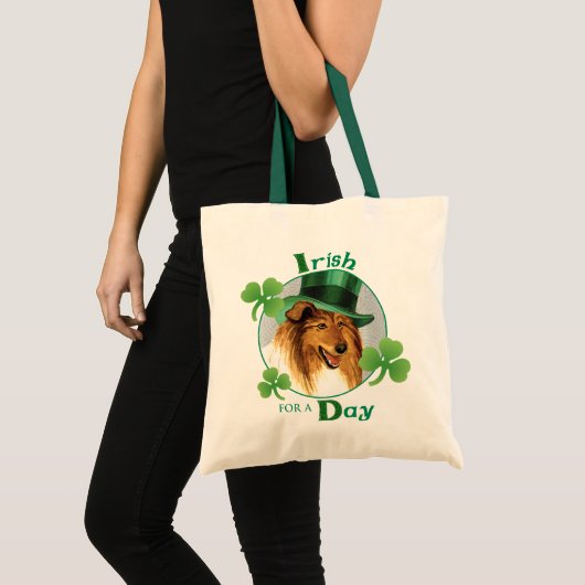 St. Patrick's Day Collie Tragetasche (Vorderseite (Produkt))