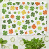 St Patricks Day Colorful Kleeblatts Green Irish Fu Geschirrtuch (Gefaltet)