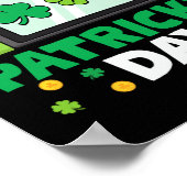 St Patricks Day Controller Video Game Kids Boy Tod Poster (Ecke)