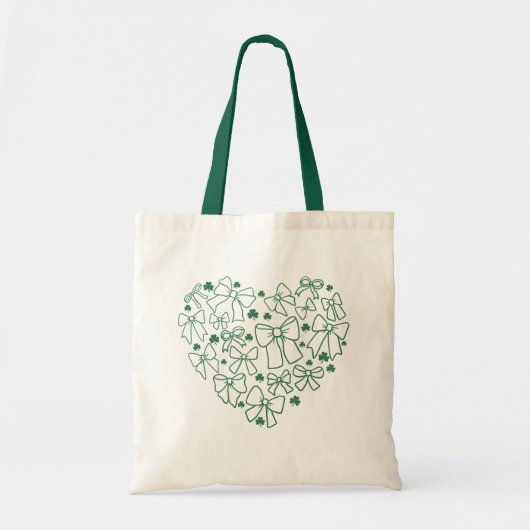 St. Patrick's Day Coquette and Clover Heart Tragetasche (Vorne)