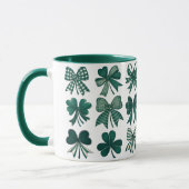 St. Patrick's Day Coquette Bows Kleeblatts Tasse (Links)