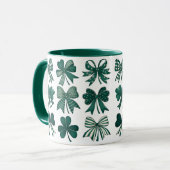 St. Patrick's Day Coquette Bows Kleeblatts Tasse (Vorderseite Links)