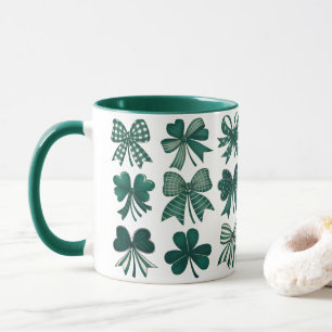 St. Patrick's Day Coquette Bows Shamrocks Tasse