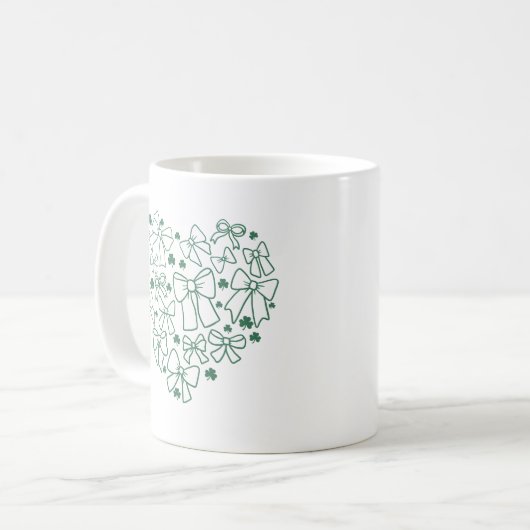 St. Patrick's Day Coquette Clover Herz Kaffeetasse (Vorderseite Links)