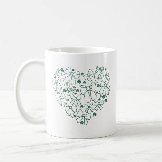 St. Patrick's Day Coquette Clover Herz Kaffeetasse (Links)