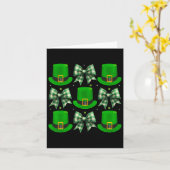 St Patricks Day Coquette Irish Hat und Bow Design Karte (Gelbe Blume)
