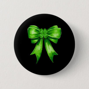 St. Patrick's Day Coquette Shamrock Irisches Grün  Button