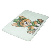 St. Patrick's Day Corgi Dog Badematte (Schrägansicht)