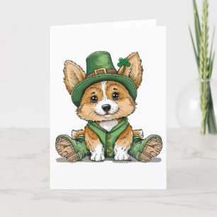 St. Patrick's Day Corgi Dog Feiertagskarte
