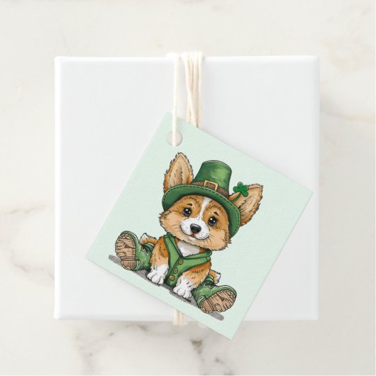 St. Patrick's Day Corgi Dog Geschenkanhänger (Beispiel)