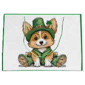 St. Patrick's Day Corgi Dog Große Geschenktüte (Vorderseite)