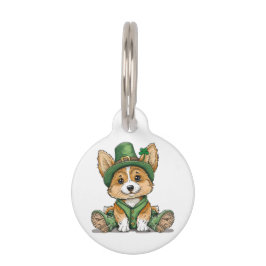 St. Patrick's Day Corgi Dog Haustiermarke
