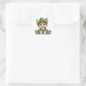 St. Patrick's Day Corgi Dog Runder Aufkleber (Tasche)