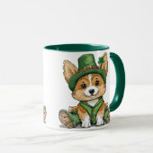 St. Patrick's Day Corgi Dog Tasse (VorderseiteRechts)