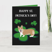St Patrick's Day Corgi Pup Holiday Card Dankeskarte (Vorderseite)