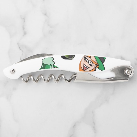 St. Patrick's Day Corkschraube Flasche Opener Beer Kellnermesser (Rückseite)