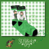 St. Patrick's Day Couple Green White Black Socken