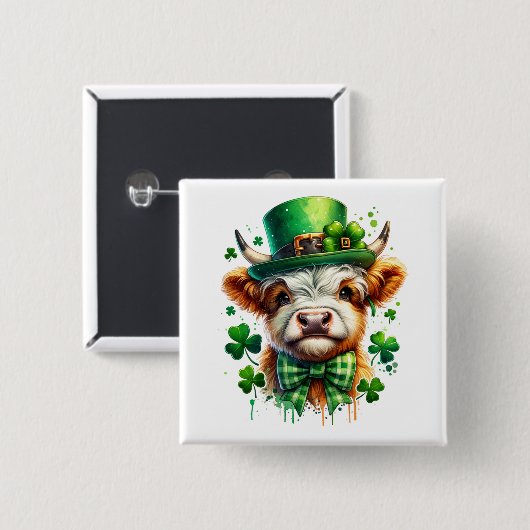 St. Patricks Day Cow Button (Vorne & Hinten)