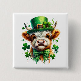 St. Patricks Day Cow Button