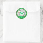 St. Patrick's Day Cow Kleeblatt Runder Aufkleber (Tasche)