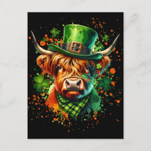 St. Patrick's Day Cow Postkarte