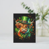 St. Patrick's Day Cow Postkarte (Stehend Vorderseite)