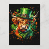 St. Patrick's Day Cow Postkarte (Vorderseite)