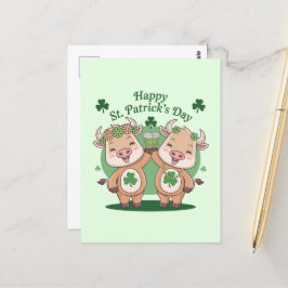 St Patricks Day Cows Postkarte