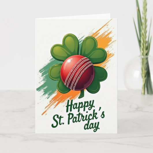 St. Patrick's Day Cricket Ball Karte (Vorderseite)