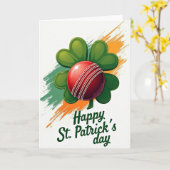 St. Patrick's Day Cricket Ball Karte (Gelbe Blume)