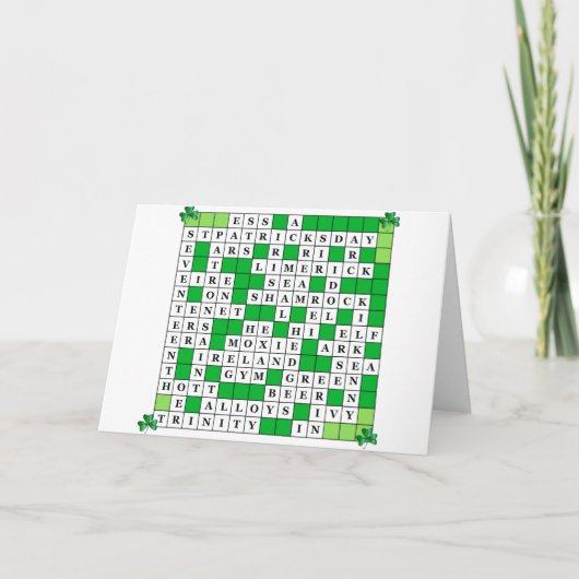 St Patrick's Day Crossword auf Karte (Vorderseite)