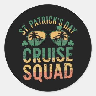 St. Patrick's Day Cruise Squad Lustige Familie Pas Runder Aufkleber