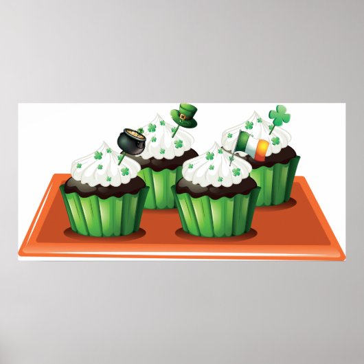 St Patricks Day Cupcakes Poster (Vorne)