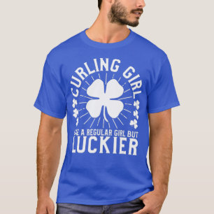 St Patricks Day Curling Girl Women Curler Geschenk T-Shirt