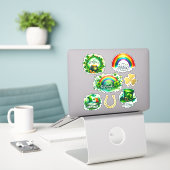 St. Patrick's Day Custom-Cut Vinyl Sticker (Laptop auf Schreibtisch)