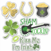 St. Patrick's Day Custom-Cut Vinyl Sticker (Vorderseite)