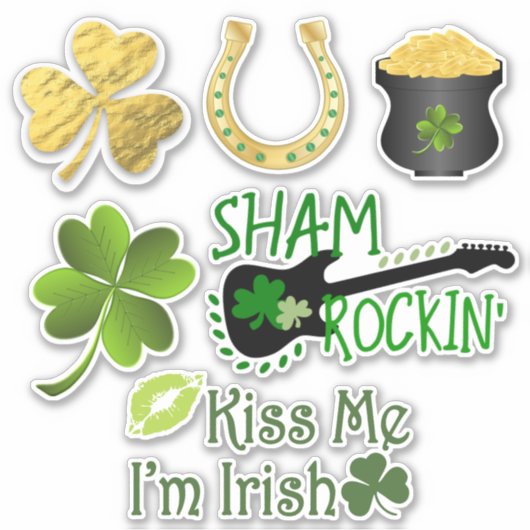 St. Patrick's Day Custom-Cut Vinyl Sticker (Vorderseite)