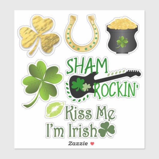 St. Patrick's Day Custom-Cut Vinyl Sticker (Blatt)