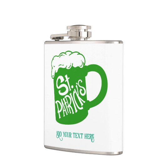 St.Patrick's Day Custom Flask Green Beer Tasse Flachmann (Links)