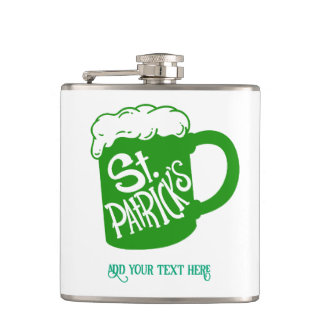 St.Patrick's Day Custom Flask Green Beer Tasse Flachmann