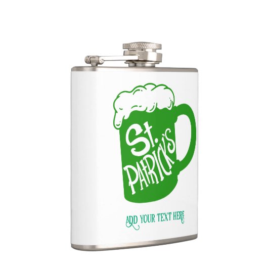 St.Patrick's Day Custom Flask Green Beer Tasse Flachmann (Rechts)